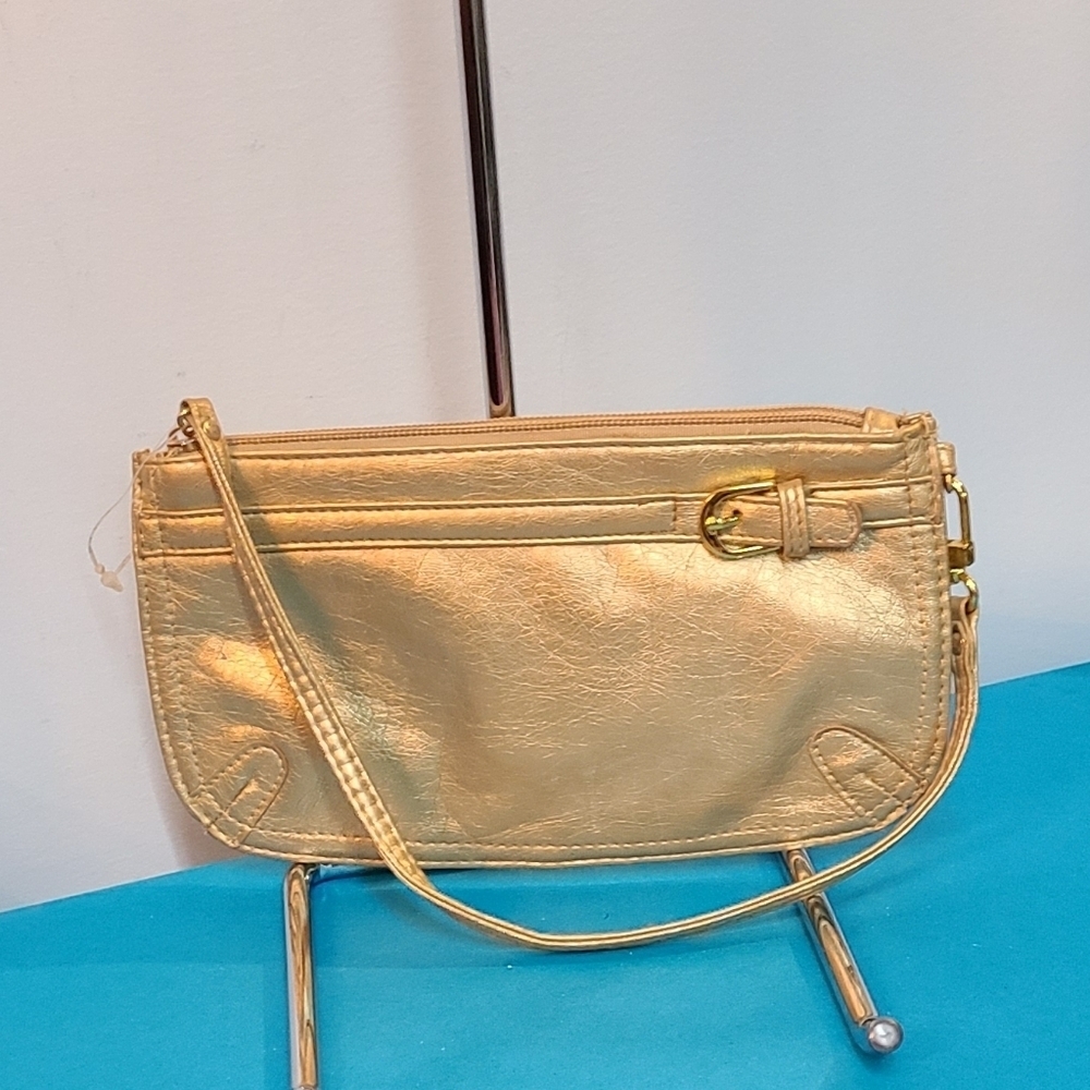 Neiman Marcus Gold Leather Pochette